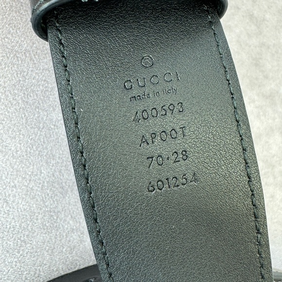 Gucci 2015 Re Edition Wide Leather Belt Gg Double Marmont Black 400593 70/28 - Picture 8 of 11